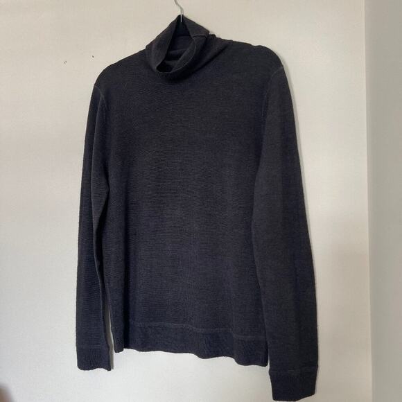 Nordstrom Signature Merino Wool Charcoal Grey Turtleneck Sweater - Picture 1 of 3